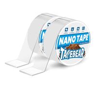 TAPEBEAR Nano cinta adhesiva de 50 mm x 3 m, reutilizable, sin residuos, para fotos, pósteres, alfombras, decoración, apto para lavavajillas, refuerzo adhesivo