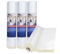 TAPEBEAR Película Pretapeada para Pintura 2600mm x 27m, 4 Rollos, Film Protector para Automóviles, Suelos y Electrodomésticos, Enmascarado Profesional, Grosor Mejorado
