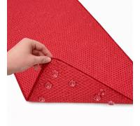 Tapete de baño de Lujo Antideslizante, de Espuma Suave para bañera, tapete de bañera con Agujeros de Drenaje, ventosas, 36 x 17 Pulgadas, Color Rojo