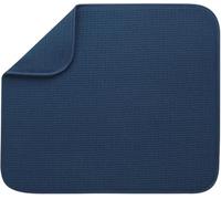 Tapete de secado de platos, tapete de microfibra absorbente para encimera de cocina, almohadilla de secado de platos para platos, utensilios, ollas y sartenes, 16 x 18 pulgadas, azul marino