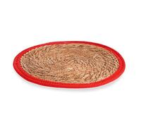 Tapete natural borde rojo 35cm colección KINVARA