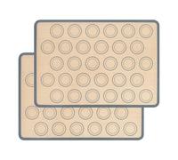 Tapete para hornear,2 Unidades Tapete de Silicona Antiadherente para Hornear,Alfombrilla Horno Reutilizable,Esistentes al Calor,Lámina de Horno para Macaron, Galletas, Pasta, Pizza(42 x 29,5 cm)