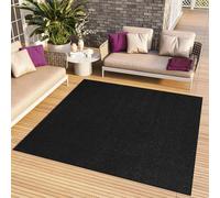 TAPISO Alfombra Mono Cuadrada De Pelo Corto Interior Diseño Moderno Alfombra Negra De Un Solo Color Salón Dormitorio Adulto Comedor Cocina Resistente Exterior Oeko-Tex 250 x 250 cm