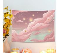Tapiz de farol de nube de melocotón, para colgar en la pared, decoración estética de ensueño para dormitorio, sala de estar, dormitorio, 40 x 30 pulgadas