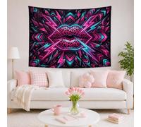 Tapiz de labios, moderno estampado de leopardo, rayos, ninguno melocotón, extra grande, para colgar en la pared, dormitorio, apartamento, 80 x 60 pulgadas