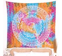 Tapiz de mandala para colgar en la pared, 213 x 137 cm, para decoración de dormitorio y sala de estar, tapices de algodón bohemios para colgar en la pared, multicolor