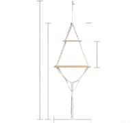 Tapiz de pared de algodón bohemio con estante integrado para dormitorio, sala de estar, decoración tejida a mano, organizador colgante beige, 40 x 20 x 4 cm (capa estilo B)