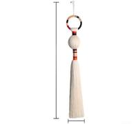 Tapiz decorativo para colgar en la pared de estilo nórdico tejido a mano para sala de estar y dormitorio, fibra de poliéster con elegantes flecos de borla, 90 x 12 cm (profundidad)