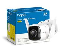 Tapo Cámara de vigilancia WiFi exterior sin batería 2K 3MP IP66 Visión nocturna Detección SD 128GB