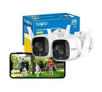 Tapo C310P2 - Paquete de 2 cámaras de seguridad 2K con cable para exteriores, sin tarifa mensual, detección de IA, visión nocturna avanzada, conversación bidireccional, IP66 resistente a la intemperie