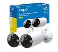 Tapo C410 (paquete de 2), visión nocturna a color 2K 3MP, recargable, panel solar, IP65, almacenamiento local/en la nube, ángulo de 110°, alarma iluminada y sonora, cámara de seguridad