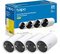 Tapo Cámara Wi-Fi C410 - 2K 3MP, Batería 6400mAh, Detección por IA, Visión Nocturna a Color (Pack 4)