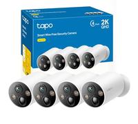 Tapo C425(4-Pack)-Cámara vigilancia WiFi Exterior,2KQHD,300 Días de Batería | Detección de Movimiento y Personas. Con Panel Solar. Batería 10000mAh. Alarma Luz y Sonido. App Tapo.