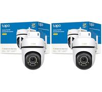 Tapo C530WS - Cámara Seguridad Exterior 360° 3K 5MP, Visión Nocturna Color, Resistencia IP66, Alarma Sonora/Luz, Detección AI, Almacenamiento Nube/SD 512GB, Audio Bidireccional (Paquete de 2)