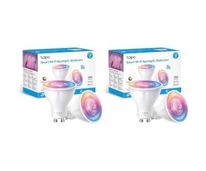Tapo L630 GU10 (2 paquetes) - Bombilla LED inteligente Wi-Fi, RGBW multicolor, 16 millones de colores, compatible con Amazon Alexa, 350 lúmenes, 3.7W, ahorro de energía, 2 unidades (Paquete de 2)
