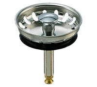 Tapón-cestillo desagüe para fregaderos Teka - Acero inoxidable - Canastilla de Ø54 mm y barra de Ø8 mm - Longitud total de 60 mm, ajustable hasta 84 mm