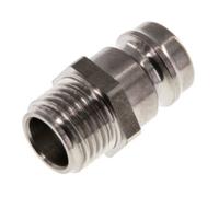 Tapón de acoplamiento de moldes DN 9 de acero inoxidable con rosca macho de 1/4 de pulgada