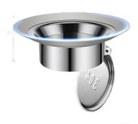Tapón de aroma de inodoro de acero inoxidable 304, bloqueo de válvula de gravedad e insectos, anillo de goma de doble pendiente, se adapta a cuenco de piso de agujero redondo, drenaje rápido, fácil