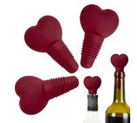 Tapón de botella de vino,3 Uds Tapones de Silicona en forma de corazón - Válvula de botella de vino | Adecuado para Vacaciones Vacaciones Boda Restaurante y Bar Comedor y Cocina Hogar