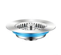 Tapón de drenaje 3 en 1 de acero inoxidable 304 con función de bloqueador de mal olor, filtro de alimentos de malla fina y retención de agua para apertura de drenaje de 3.12 pulgadas (S1)