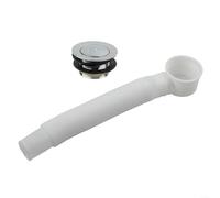 Tapón de drenaje de bañera de latón y aleación de alta calidad para salida de residuos de bañera de ducha, mecanismo de botón de fácil instalación, sello hermético al agua, color plateado y blanco