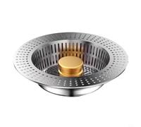 Tapón de drenaje de fregadero de cocina 3 en 1, tapón desplegable para fregadero con cesta de filtro de alimentos de malla fina antiobstrucción y bloqueador de olores, se adapta a apertura de drenaje