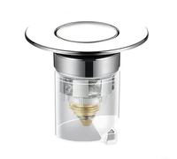 Tapón de drenaje desplegable para fregadero con colador de pelo antiobstrucciones y válvula de prevención de desbordamiento, lavabo de latón para agujeros de 34 a 40 mm, instalación sin herramientas