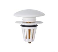 Tapón de drenaje para fregadero con cesta coladora, válvula antiobstrucción para bañera, lavabo, cocina, porcelana ABS, se adapta a agujeros de 34-40 mm, color blanco