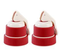 Tapón de vino al vacío, 2 protectores de vino con cierre de palanca, sello hermético a prueba de fugas para almacenamiento horizontal en el frigorífico, tapa de botella reutilizable, rojo