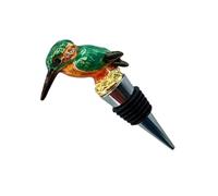 Tapón decorativo para botella de vino con diseño de pájaro de colores con funda de silicona para champán, accesorios de botella de vidrio, tapón de vino de metal