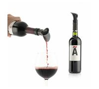 InnovaGoods - Tapón para aireador de vino 2 en 1, diseño de pétalos elegantes, cierre hermético antigoteo, fácil de usar y limpiar, negro, silicona ABS