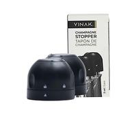 Tapón para botellas de champagne VINAK (2 unidades) champán cava espumosos Con cierre hermético y bloqueo de seguridad permite una excelente conservación