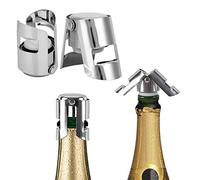 Tapones de champán 5pcs, accesorio de barra de cocina de tapones de botella de vino reutilizables de acero inoxidable