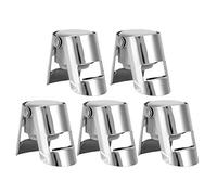 Tapones de champán tipo empuje de 5 uds, tapón de sellador de acero inoxidable para accesorio de barra de cocina de champán Cava