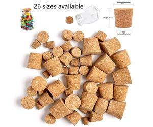 Tapones de corcho de 5-10 piezas, tapones de corcho para botellas, tapones de corcho cónicos de madera, adecuados para manualidades con botellas y botellas de vino 36x30x20mm 5pcs