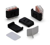 Tapones de seguridad compatibles con Wago 221 terminales de conexión, etiquetado en cajas de distribución, cajas de fusibles, resistentes a los rayos UV/temperatura (100, 3 conductores 4 mm2 +