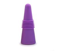 Tapones de vino, acero inoxidable 304 y sellador reutilizable de sílice, con parte superior de agarre único para vino y bebidas, rojo, verde, azul, negro, morado (morado)