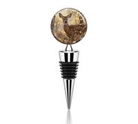 Tapones de vino de acero inoxidable con diseño de camuflaje de ciervos y caza con sello hermético, sellador reutilizable para botellas de bebidas que se mantiene fresco, a prueba de fugas, para bar
