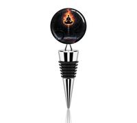 Tapones de vino de acero inoxidable para luz negra, siete chakras, yoga, meditación, tapón para botella de vino con sello hermético, sellador reutilizable para botellas de bebidas que mantiene fresco