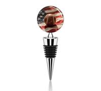 Tapones de vino de acero inoxidable vintage de béisbol con bandera estadounidense, tapón para botella de vino con sello hermético, sellador reutilizable para botellas de bebidas que mantiene fresco, a