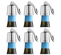 Tapones para botellas de vino, de acero inoxidable, reutilizables y a prueba de fugas, paquete de 6