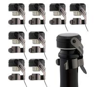 Tapones para champán y vino - Acero inoxidable con silicona apta para alimentos, a prueba de fugas y que conserva las burbujas, mantiene las bebidas frescas, para todos los formatos estándar (8 unidad