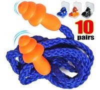 Tapones para los oídos con cable, tapones para los oídos de silicona reutilizables con cordón, auriculares con bandas para dormir, estudiar, nadar, tapones para los oídos con cancelación de ruido 5 Pa