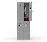 Taquilla Metalica 180cm, Taquillas Vestuario, Armario o Casillero con hasta 8 Puertas con Cerradura, Archivadores para Colegios u Oficinas, Color Gris RAL 7035 (2 cuerpos con 2 puertas por cuerpo)