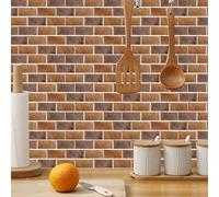 Targawerelax Retro Pegatinas De Baldosas, Azulejos Adhesivos Cocina Vinilo Adhesivo Muebles Pared Decoracion BañO, Suelo Autoadhesivo Papel Vinilico, pared de ladrillo marrón granate vintage