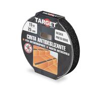 TARGET Cinta Antideslizante Adhesiva, Seguridad Escaleras Rampas | Para interior y exterior, Anti caída (NEGRO, 15 M X 25 mm)