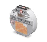 TARGET Cinta Antideslizante Adhesiva, Seguridad Escaleras Rampas | Para interior y exterior, Anti caída (TRANSPARENTE, 5 M x 25 mm)