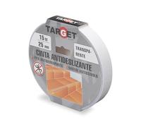 TARGET Cinta Antideslizante Adhesiva, Seguridad, Escaleras, Rampas | Para interior y exterior, Anti caída (TRANSPARENTE, 15 M X 25 mm)
