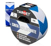 TARGET Cinta Reflectante Adhesiva, Advertencia Señalización Marcaje Alta Visibilidad Peligro Seguridad (FLECHAS AZUL y BLANCAS, 33 M X 50 mm)