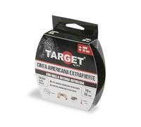 TARGET CTN1025N - Cinta Americana Extrafuerte Heavy Duty | Reforzada con malla, Hasta 0,43mm de grosor (NEGRO, 10M X 25mm)